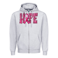 Heather Grey Hope Breast Cancer Zipper Hoodie - texasbilliewilder