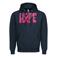 Navy Hope Breast Cancer Zipper Hoodie - texasbilliewilder