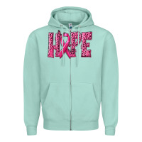 Seafoam Hope Breast Cancer Zipper Hoodie - texasbilliewilder