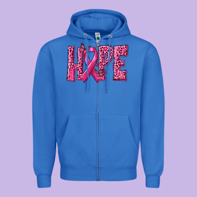 Hope Breast Cancer Zipper Hoodie Designed By Texasbilliewilder