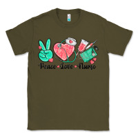 Army Green peace love nurse Classic Tee - texasbilliewilder