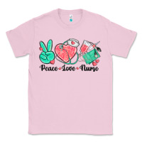 Bubblegum Pink peace love nurse Classic Tee - texasbilliewilder