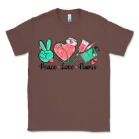 Chestnut peace love nurse Classic Tee - texasbilliewilder