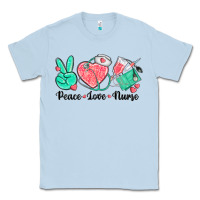 Dusty Blue peace love nurse Classic Tee - texasbilliewilder