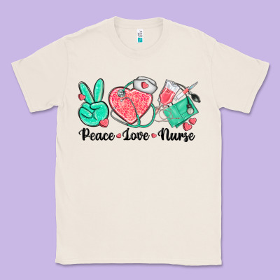 Peace Love Nurse Classic Tee Designed By Texasbilliewilder