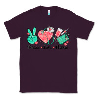 Plum peace love nurse Classic Tee - texasbilliewilder