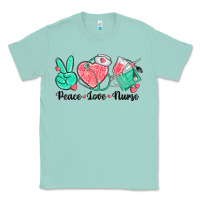 Seafoam peace love nurse Classic Tee - texasbilliewilder