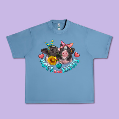 Hogs And Kisses Pigs Urban Heavy Tee Designed By Artiststas