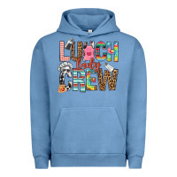 Pigment Pebble Blue lunch lady crew Urban Hoodie - NancyCooperArtShop