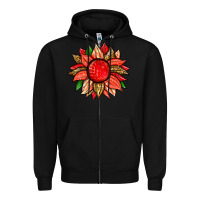 Black strawberry sunflower Zipper Hoodie - Zillion Design Studio