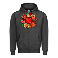Charcoal Heather strawberry sunflower Zipper Hoodie - Zillion Design Studio