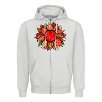 Dove Grey strawberry sunflower Zipper Hoodie - Zillion Design Studio