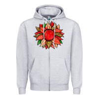 Heather Grey strawberry sunflower Zipper Hoodie - Zillion Design Studio