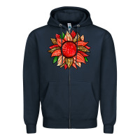 Navy strawberry sunflower Zipper Hoodie - Zillion Design Studio
