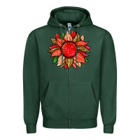 Sports Green strawberry sunflower Zipper Hoodie - Zillion Design Studio