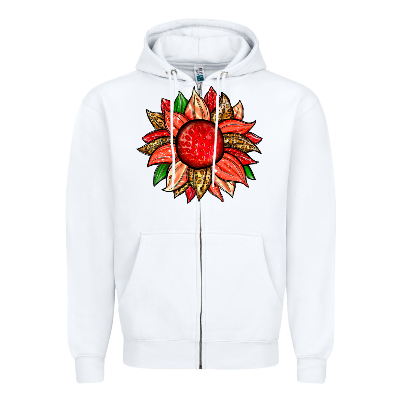 Strawberry Sunflower Zipper Hoodie by Zillion Design Studio | Teevron