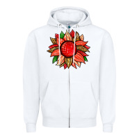 White strawberry sunflower Zipper Hoodie - Zillion Design Studio