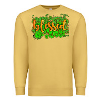 Antique Gold blessed with  shamrocks Premium Sweatshirt - AdoDesignShop