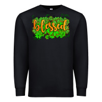 Black blessed with  shamrocks Premium Sweatshirt - AdoDesignShop