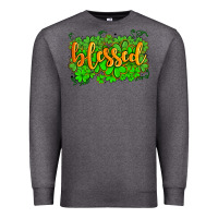 Charcoal Heather blessed with  shamrocks Premium Sweatshirt - AdoDesignShop