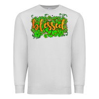 Dove Grey blessed with  shamrocks Premium Sweatshirt - AdoDesignShop
