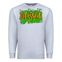 Heather Grey blessed with  shamrocks Premium Sweatshirt - AdoDesignShop