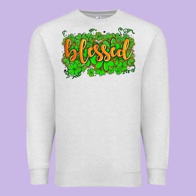 Blessed With  Shamrocks Premium Sweatshirt Designed By Adodesignshop