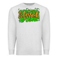 Oatmeal Heather blessed with  shamrocks Premium Sweatshirt - AdoDesignShop