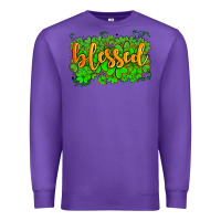 Purple blessed with  shamrocks Premium Sweatshirt - AdoDesignShop