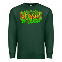 Sports Green blessed with  shamrocks Premium Sweatshirt - AdoDesignShop