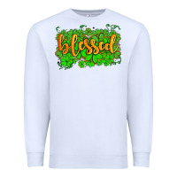 White blessed with  shamrocks Premium Sweatshirt - AdoDesignShop