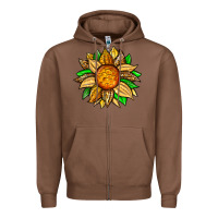 Chestnut pineapple sunflower Zipper Hoodie - Zillion Design Studio