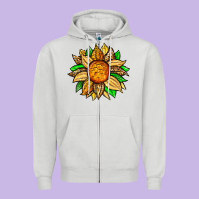 Pineapple Sunflower Zipper Hoodie Designed By Zillion Design Studio