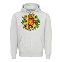 Dove Grey pineapple sunflower Zipper Hoodie - Zillion Design Studio