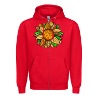 Red pineapple sunflower Zipper Hoodie - Zillion Design Studio