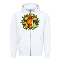 White pineapple sunflower Zipper Hoodie - Zillion Design Studio