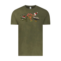 Vintage Olive Christmas alligator pelican crawfish Vintage Tee - BarkalooDesign