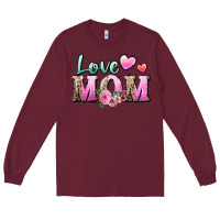 Burgundy love mom Long Sleeve Tee - Zillion Design Studio