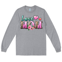 Heather Grey love mom Long Sleeve Tee - Zillion Design Studio