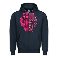 Navy Her Fight Is Our Fight Cancer Zipper Hoodie - texasbilliewilder