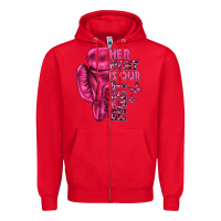 Red Her Fight Is Our Fight Cancer Zipper Hoodie - texasbilliewilder