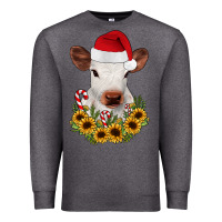 Charcoal Heather calf sunflower christmas Premium Sweatshirt - JahusDesignShop