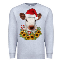 Heather Grey calf sunflower christmas Premium Sweatshirt - JahusDesignShop