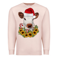 Pale Pink calf sunflower christmas Premium Sweatshirt - JahusDesignShop