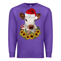 Purple calf sunflower christmas Premium Sweatshirt - JahusDesignShop