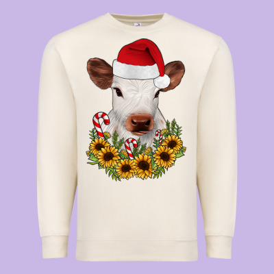 Calf Sunflower Christmas Premium Sweatshirt Designed By Jahusdesignshop