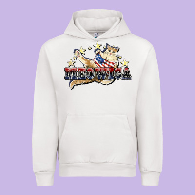 Meowica Cat Urban Hoodie Designed By Nancycooperartshop