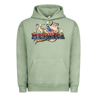 Pigment Oil Green meowica cat Urban Hoodie - NancyCooperArtShop