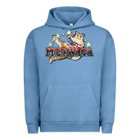 Pigment Pebble Blue meowica cat Urban Hoodie - NancyCooperArtShop