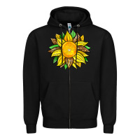Black lemon sunflower Zipper Hoodie - Zillion Design Studio